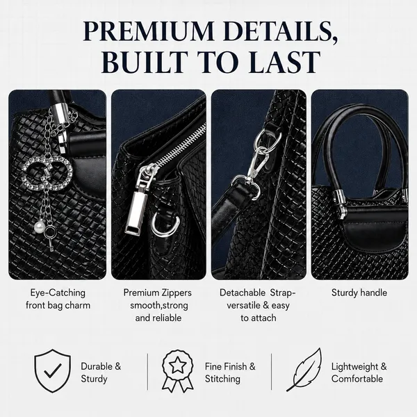 Black_Vexa_Textured_Satchel_Handbag_3_Compartments_Mini_Top_Handle_Bag_For_Women