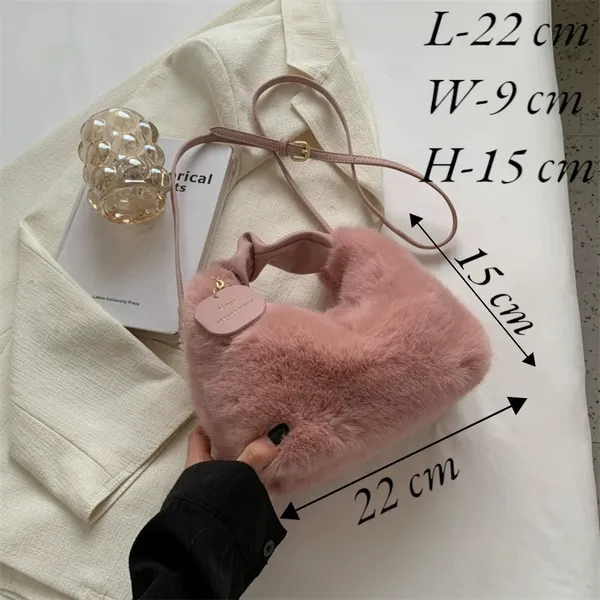 SANTORINI_Fury_Fur_Sling_bag_for_women_Latest_|_Soft_Fur_Hand_&_Crossbody_bag_For_woman_with_Strap_and_Zippered_Compartment.