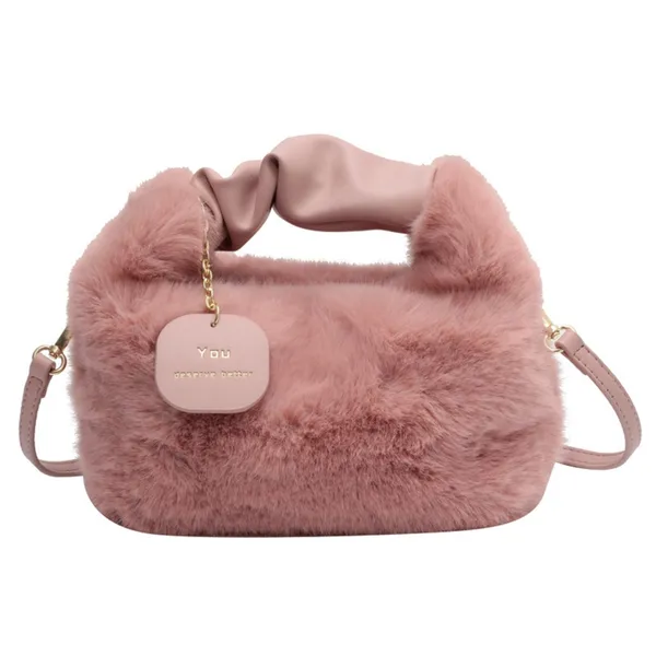 SANTORINI_Fury_Fur_Sling_bag_for_women_Latest_|_Soft_Fur_Hand_&_Crossbody_bag_For_woman_with_Strap_and_Zippered_Compartment.