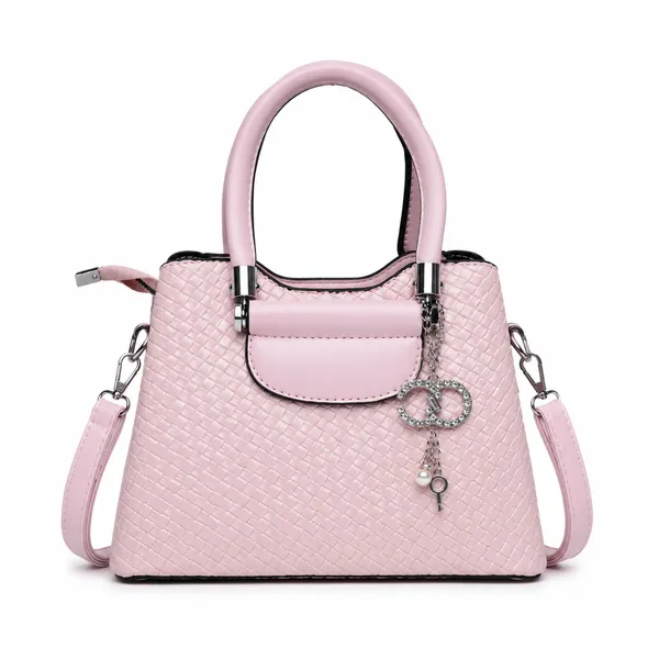 Pink_Vexa_Textured_Satchel_Handbag_3_Compartments_Mini_Top_Handle_Bag_For_Women
