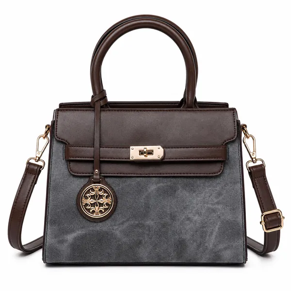 Black_Florenza_Structured_Satchel_Handbag_Mall_2_Compartments_3_Inner_For_Women