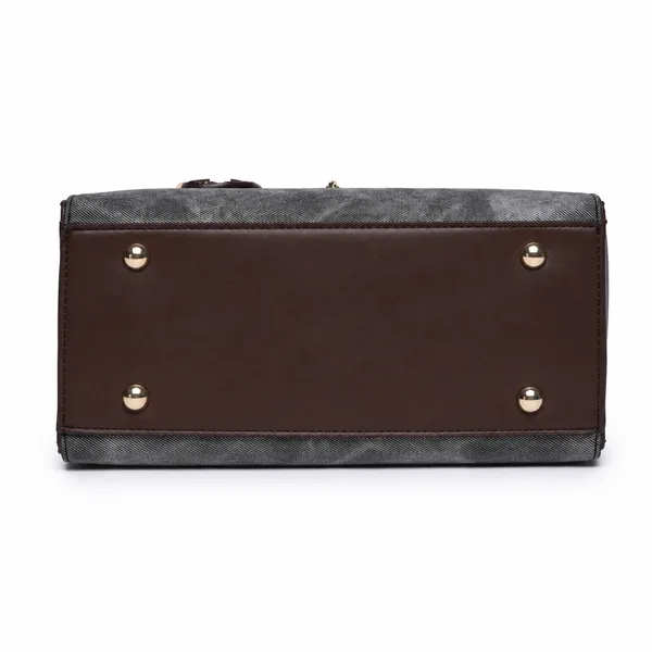 Black_Florenza_Structured_Satchel_Handbag_Mall_2_Compartments_3_Inner_For_Women