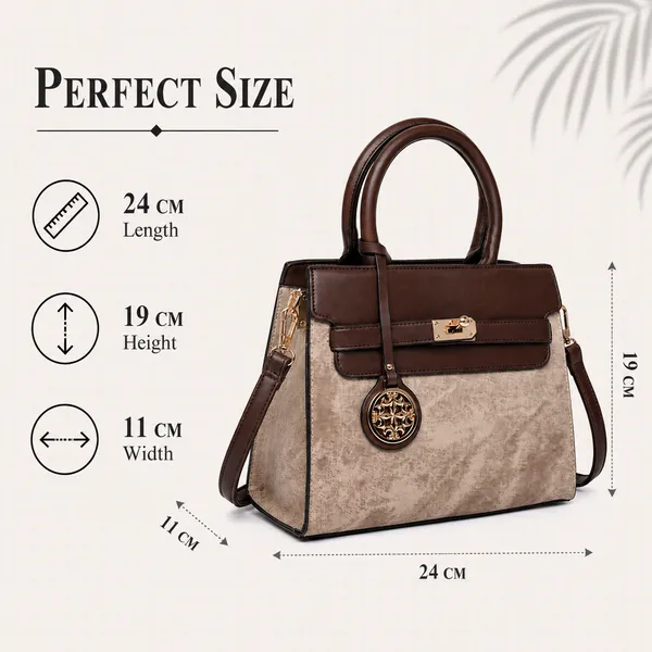 Brown_Florenza_Structured_Satchel_Handbag_Mall_2_Compartments_3_Inner_For_Women