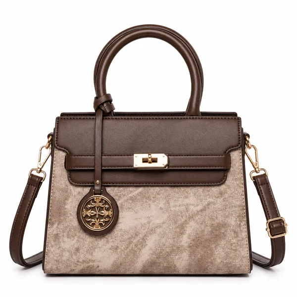 Brown_Florenza_Structured_Satchel_Handbag_Mall_2_Compartments_3_Inner_For_Women
