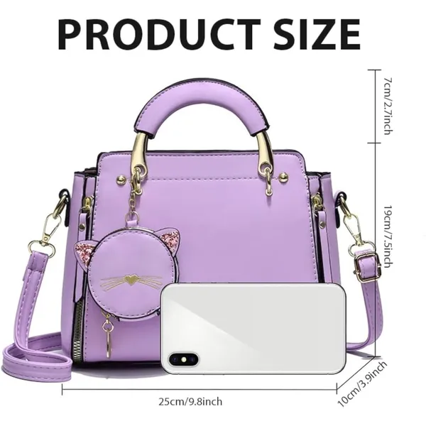 SANTORINI_Women_Handbag_Leather_Fancy_Bag_|_Satchel_Bag_with_zipper_closure_and_coin_pouch_|_Small_size_Purse_for_girls_with_Strap_|_Party_Clutch_for_ladies
