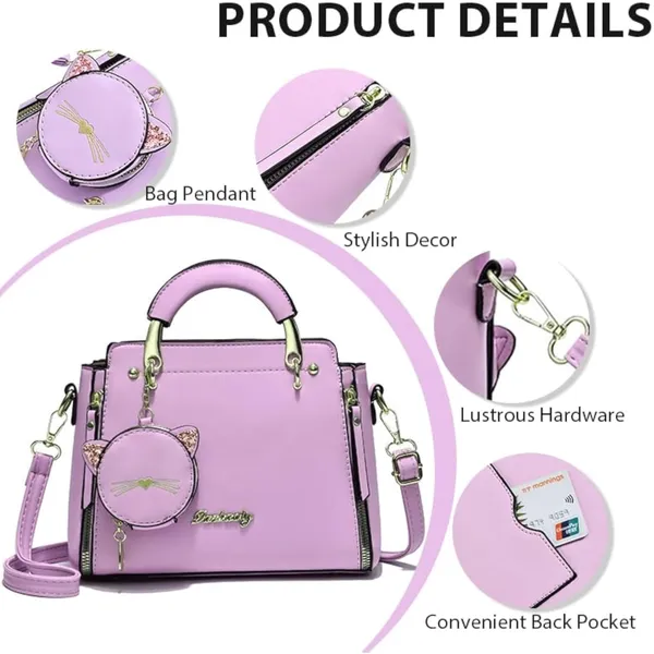 SANTORINI_Women_Handbag_Leather_Fancy_Bag_|_Satchel_Bag_with_zipper_closure_and_coin_pouch_|_Small_size_Purse_for_girls_with_Strap_|_Party_Clutch_for_ladies