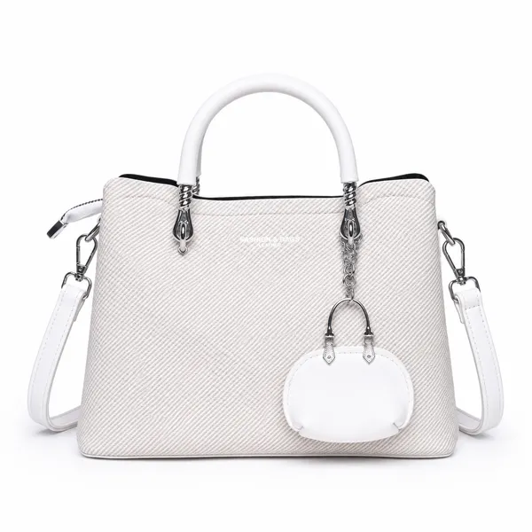 White_Small_Satchel_Bag_3_Compartment_Sling_Strap_Structured_Small_For_Women