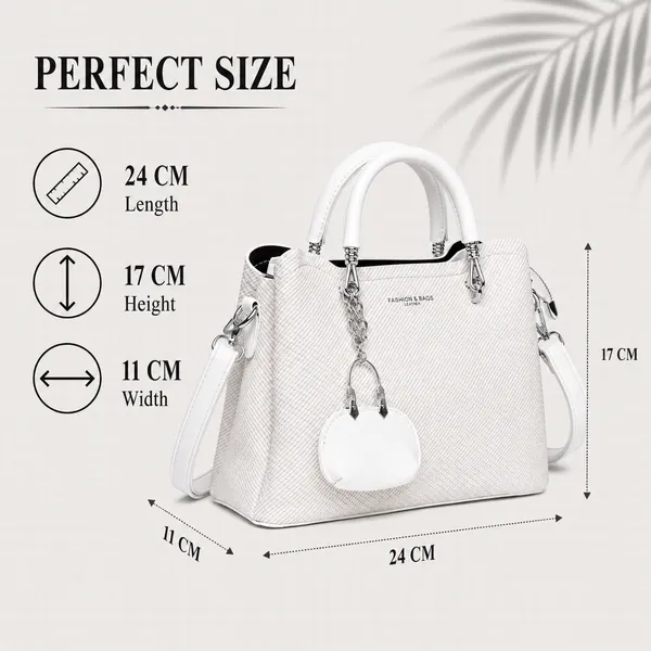 White_Small_Satchel_Bag_3_Compartment_Sling_Strap_Structured_Small_For_Women