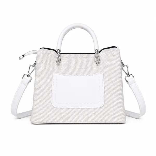 White_Small_Satchel_Bag_3_Compartment_Sling_Strap_Structured_Small_For_Women