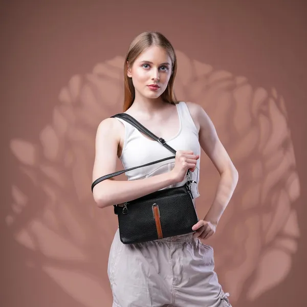 Black_Tri_Section_Sling_Bag_1_Main_Compartment_3_For_Women