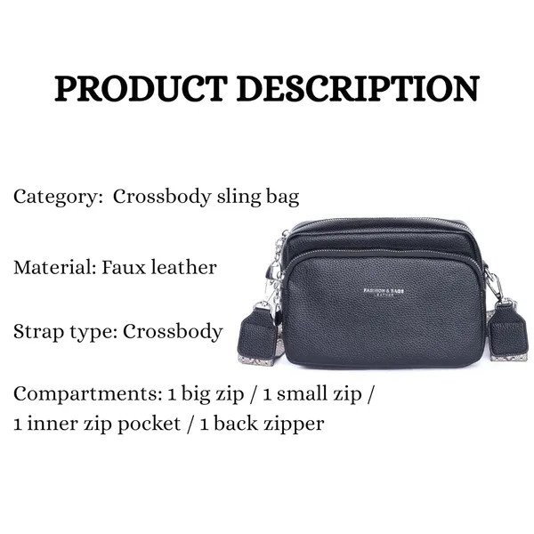 Black_Luxevibe_Sling_Bag_Premium_Faux_Leather_Crossbody_Detachable_For_Women