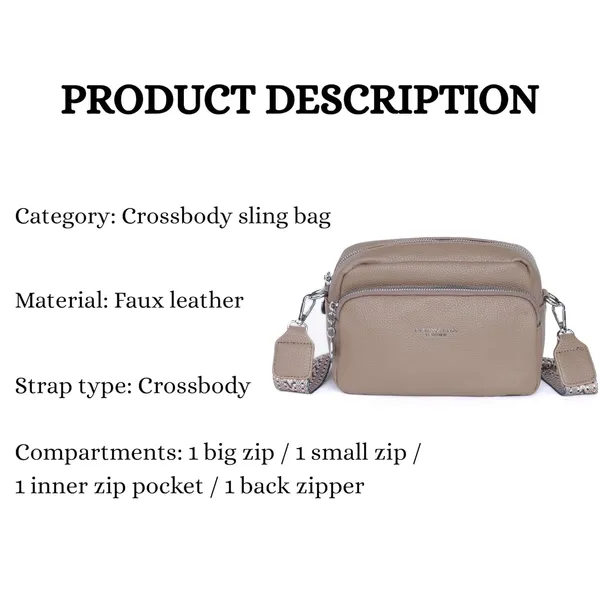 Khaki_Luxevibe_Sling_Bag_Premium_Faux_Leather_Crossbody_Detachable_For_Women