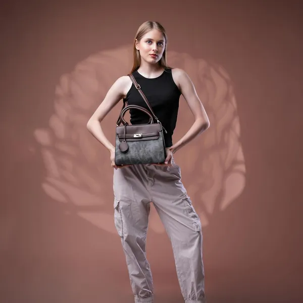 Black_Florenza_Structured_Satchel_Handbag_Mall_2_Compartments_3_Inner_For_Women