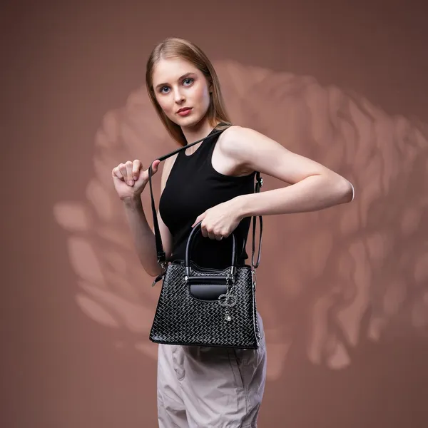 Black_Vexa_Textured_Satchel_Handbag_3_Compartments_Mini_Top_Handle_Bag_For_Women