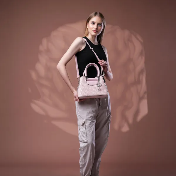 Pink_Vexa_Textured_Satchel_Handbag_3_Compartments_Mini_Top_Handle_Bag_For_Women