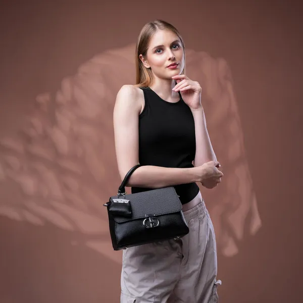 Black_Ophelia_Satchel_Bag_Mall_Sized_Handbag_Sling_Strap_Bag_For_Women