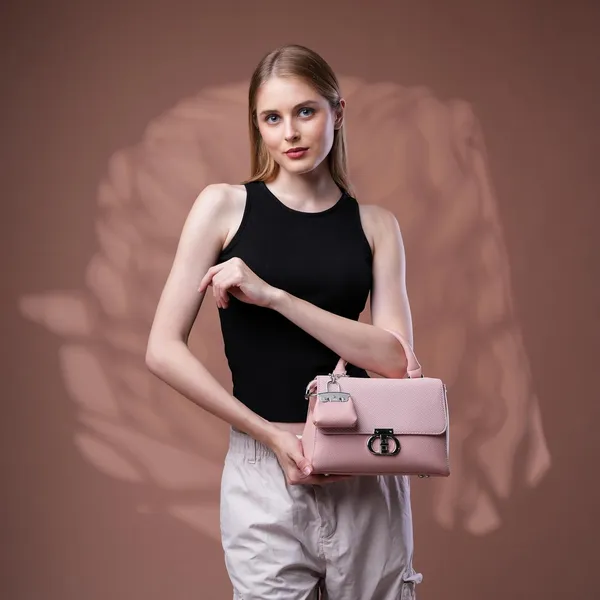 Pink_Ophelia_Satchel_Bag_Mall_Sized_Handbag_Sling_Strap_Bag_For_Women