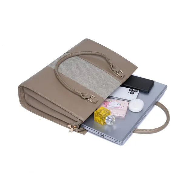 Khaki_Beauty_Bella_Structured_Tote_Bag_Office_Handbag_Dual_For_Women