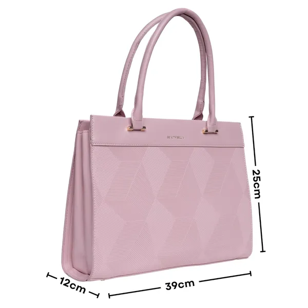 Pink_Beauty_Bella_Clat_Structured_Tote_Bag_Office_Handbag_For_Women