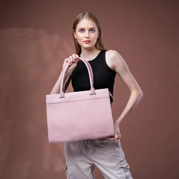 Pink_Beauty_Bella_Clat_Structured_Tote_Bag_Office_Handbag_For_Women