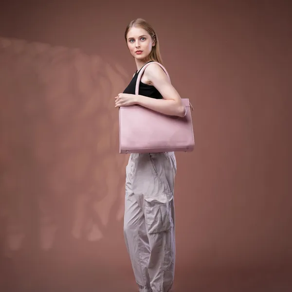 Pink_Beauty_Bella_Clat_Structured_Tote_Bag_Office_Handbag_For_Women