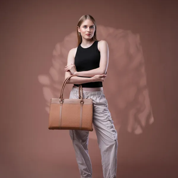 Camel_Beauty_Bella_Siena_Structured_Tote_Bag_Office_Handbag_For_Women