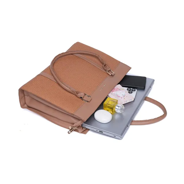 Camel_Beauty_Bella_Siena_Structured_Tote_Bag_Office_Handbag_For_Women