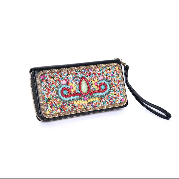 Multicolor_Ethnobead_Luxe_Wallet_Clutch_Wallet_3_Compartments_Card_Slots_Wrist_For_Women