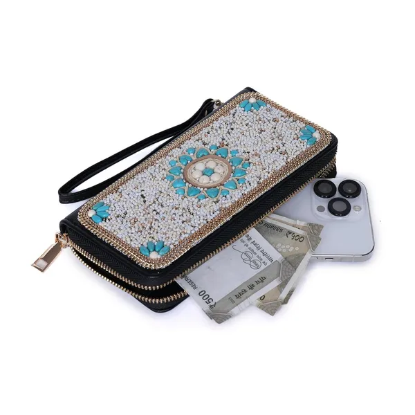 Multicolor_Ethnobead_Luxe_Wallet_Clutch_Wallet_3_Compartments_Card_Slots_Wrist_For_Women