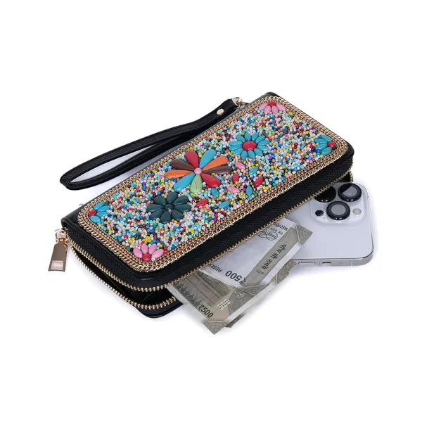 Multicolor_Ethnobead_Luxe_Wallet_Clutch_Wallet_3_Compartments_Card_Slots_Wrist_For_Women