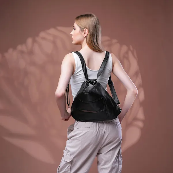 Black_Versahobo_2_1_Convertible_Handbag_Backpack_2_Main_Compartments_For_Women
