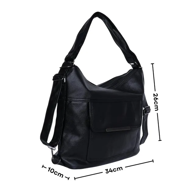 Black_Versahobo_2_1_Convertible_Handbag_Backpack_2_Main_Compartments_For_Women