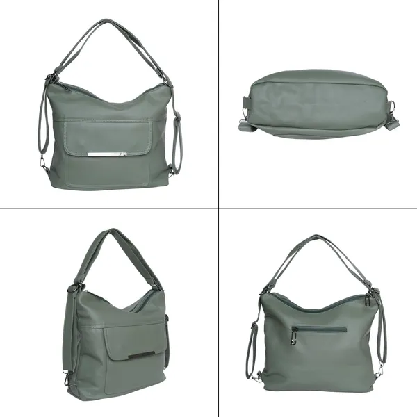 Green_Versahobo_2_1_Convertible_Handbag_Backpack_2_Main_Compartments_For_Women