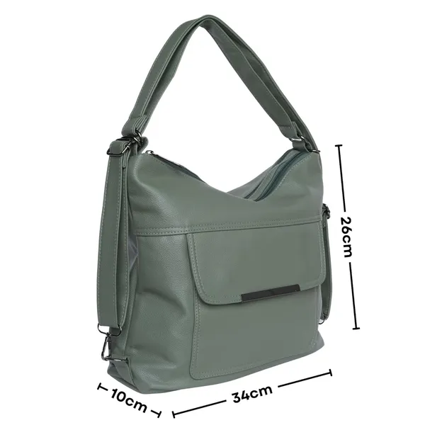 Green_Versahobo_2_1_Convertible_Handbag_Backpack_2_Main_Compartments_For_Women