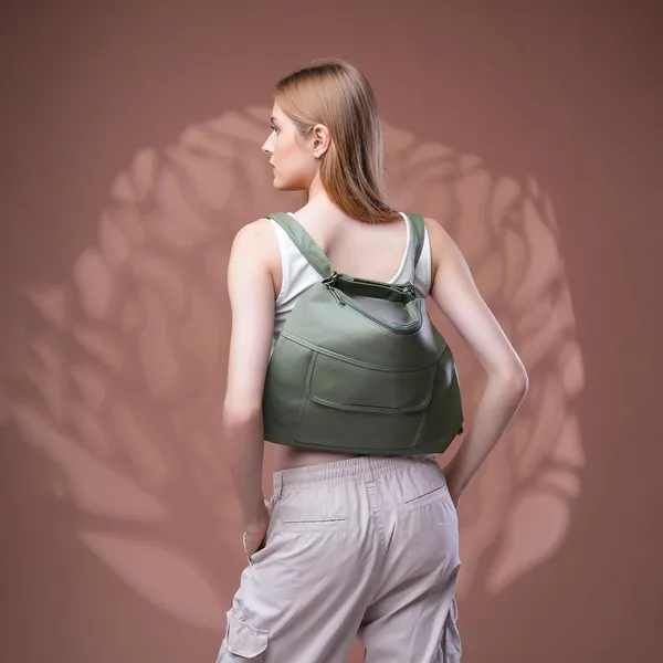 Green_Versahobo_2_1_Convertible_Handbag_Backpack_2_Main_Compartments_For_Women