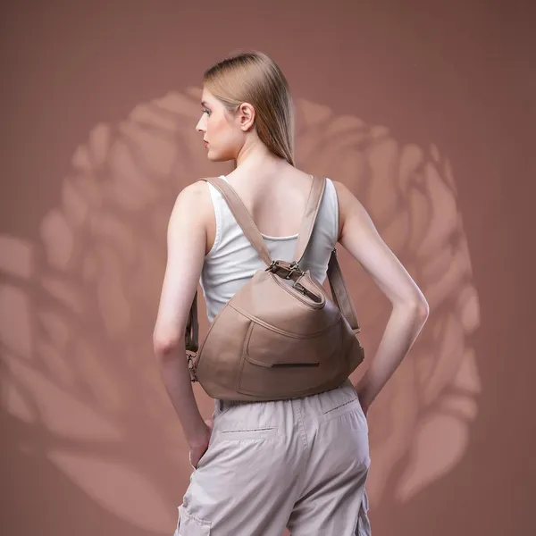 Khaki_Versahobo_2_1_Convertible_Handbag_Backpack_2_Main_Compartments_For_Women