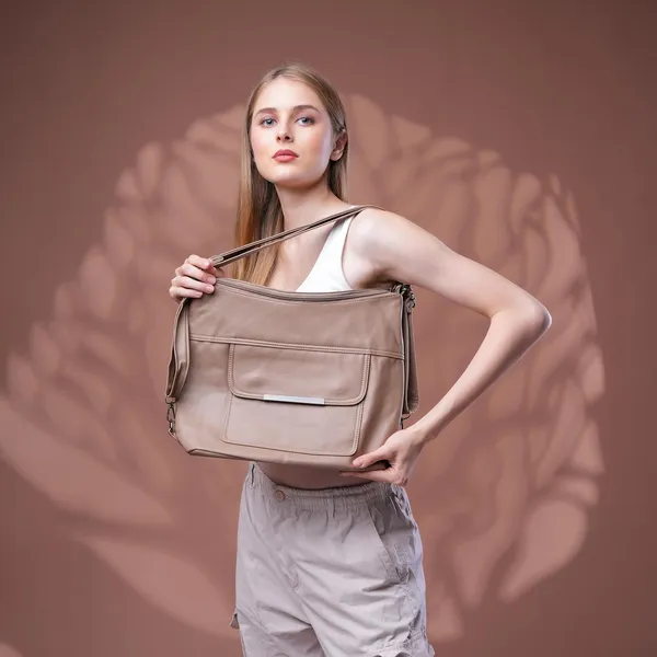 Khaki_Versahobo_2_1_Convertible_Handbag_Backpack_2_Main_Compartments_For_Women