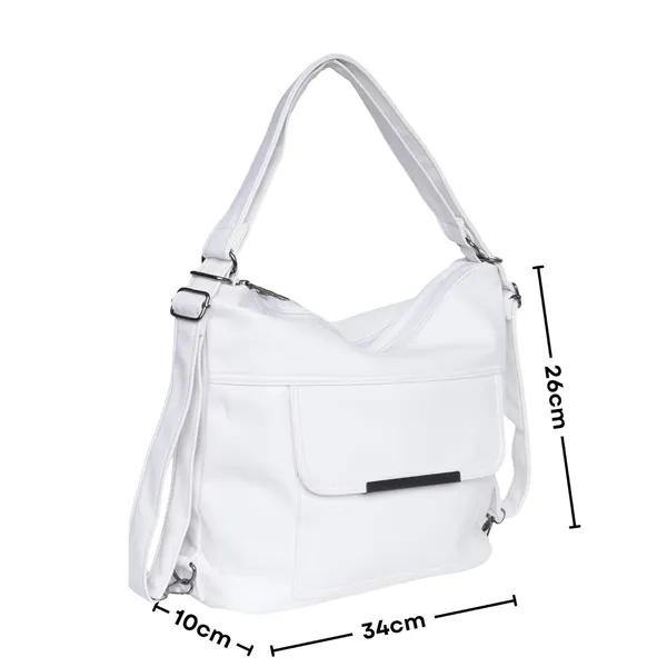 White_Versahobo_2_1_Convertible_Handbag_Backpack_2_Main_Compartments_For_Women