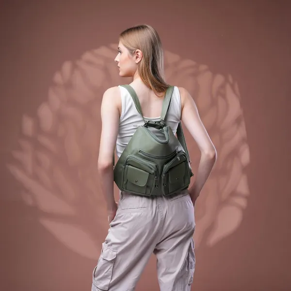 Green_Handbag_2_1_Convertible_Shoulder_Bag_Backpack_Pocket_For_Women
