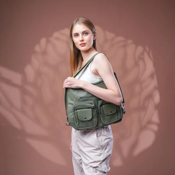 Green_Handbag_2_1_Convertible_Shoulder_Bag_Backpack_Pocket_For_Women