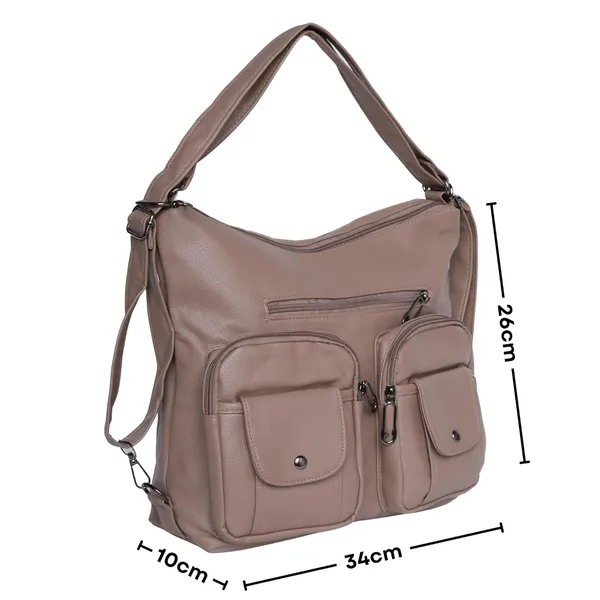 Khaki_Handbag_2_1_Convertible_Shoulder_Bag_Backpack_Pocket_For_Women