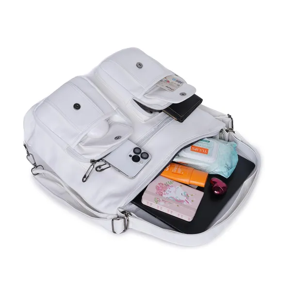 White_Handbag_2_1_Convertible_Shoulder_Bag_Backpack_Pocket_For_Women