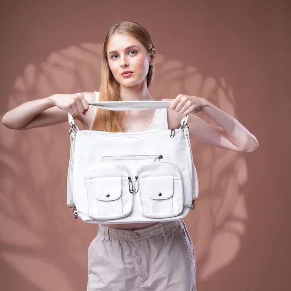 White_Handbag_2_1_Convertible_Shoulder_Bag_Backpack_Pocket_For_Women