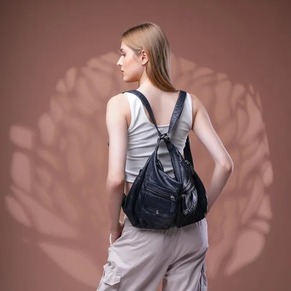 Blue_Dualmode_Handbag_2_1_Convertible_Shoulder_Bag_Backpack_For_Women