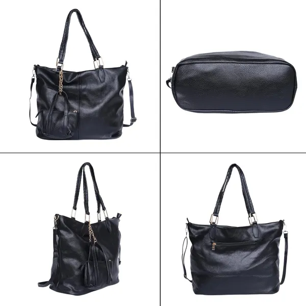 Black_Duocharm_Trapezoid_Tote_Bag_Spacious_Shoulder_Handbag_Mini_For_Women