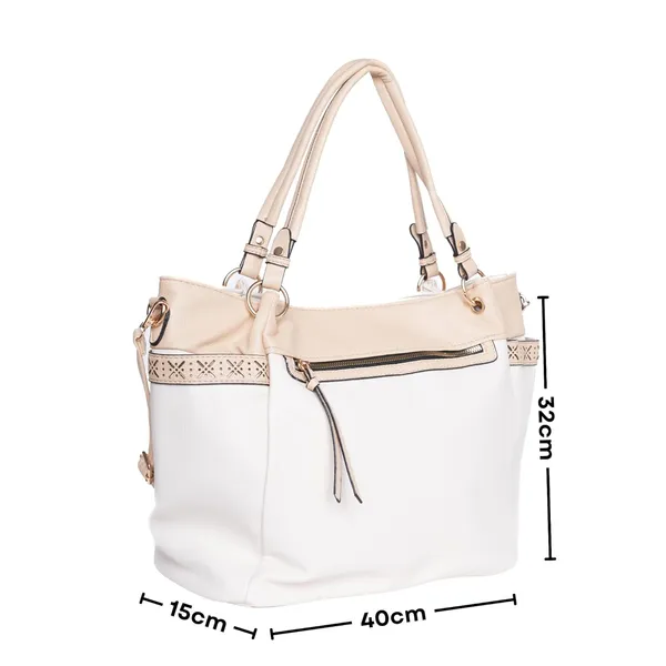 White_Estella_Tote_Bag_Large_Shoulder_Handbag_1_Main_For_Women
