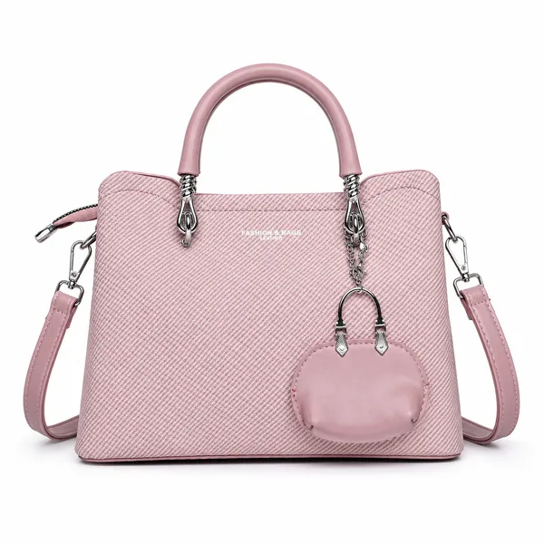 Pink_Small_Satchel_Bag_3_Compartment_Sling_Strap_Structured_Small_For_Women