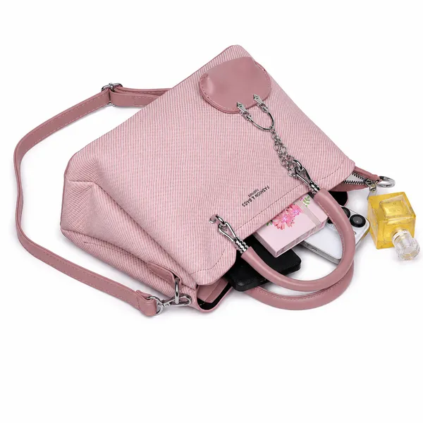 Pink_Small_Satchel_Bag_3_Compartment_Sling_Strap_Structured_Small_For_Women