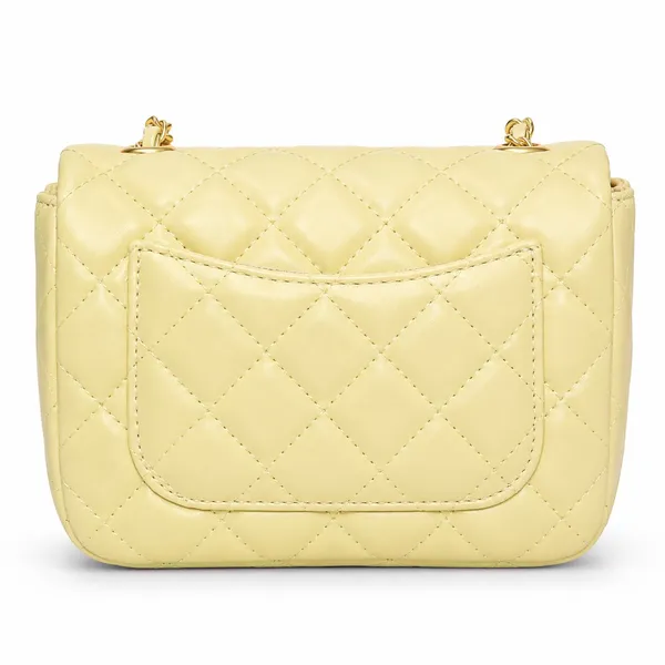 Yellow_Elegant_Quilted_Sling_Bag_Tylish_Faux_Leather_Crossbody_Adjustable_For_Women