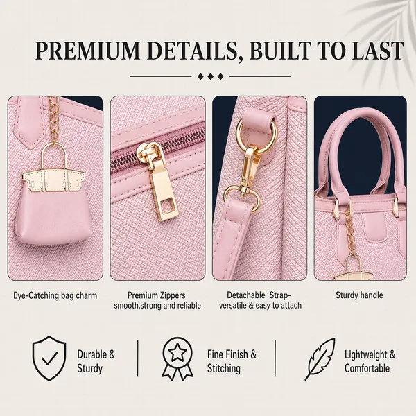 Pink_Regina_Satchel_Hand_Bag_Top_Handle_Detachable_Sling_Strap_For_Women